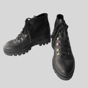 Barneys New York leather combat Lug Sole Boots sz EU 35 - US 5